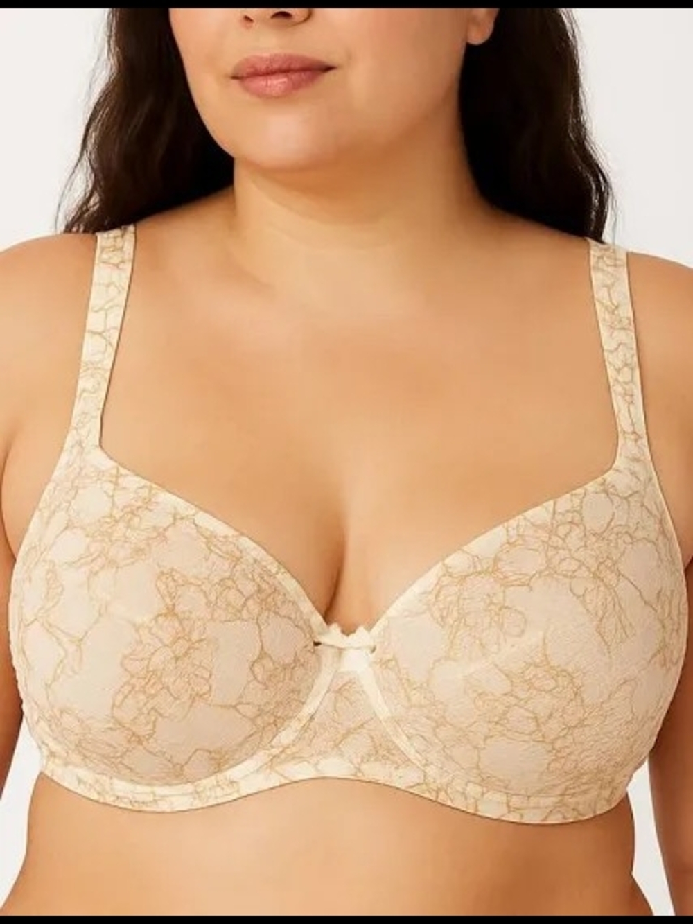 Cacique Floral Lace Overlay Lightly Lined Underwire Bra Full Coverage Lingerie